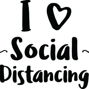 'I Love Social Distancing' Sticker